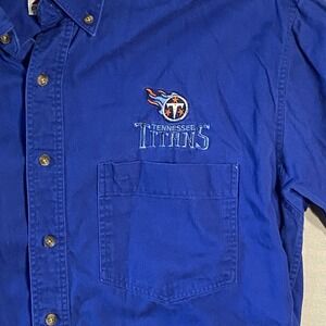 Mens ProElite Tennessee Titans Long Sleeve Button Down Blue Shirt L Y2K Casual